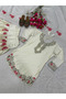 White Japan Satin Top Bottom & Dupatta - HRT7403 - White - 2