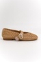 Sunder Beige Tape Detail Straw Women's Slippers - 3