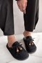 Catalina Black Suede Band and Bead Detailed Women's Slippers - 2