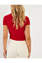 Women's Red Gathered Blouse App1287 - 5