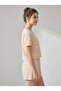 Pink and Yellow Striped T-Shirt and Knitted Shorts Set - 2