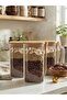 4-Piece Glass Spice Jar with Bamboo Lid and Spoon 960 ml - 6