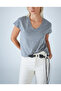 Women's Gray V-Neck T-Shirt App1311 - 4