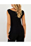 Women's Black Boat Neck Blouse App1288 - 6