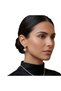 Zircon Stone Heart Dangle Hoop Earrings Tarnish Resistant Stainless Steel Gold Color Stylish Women's Earrings - 2
