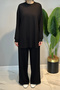 Knitted Modal Trousers Suit 19590 Black - 2