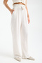 Women's Linen-Look Elastic Waist Lace-Up Comfortable Cut Summer Loose Trousers
