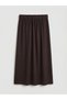 Brown A-Line Belmando Skirt with Elastic Waist - 6