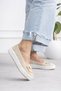 Women's Beige Tweed Fabric Butterfly Detailed Casual Shoes Thermo Soft Sole Stc1288 - 3