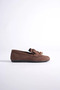 Zr19Ms03 Premium Bitter Brown Suede Beaded Detailed Tasseled Casual Loafer Ballerinas - 5