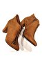 584058 Women's Suede Faux Leather Heeled Boots