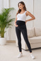 Black High-Waisted Maternity Pants, Flexible Cotton Lycra for All-Day Comfort - 2