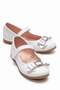 Non-Slip Stoned Bowknot Children's Shoes White Skin