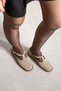 Vibe Women's Tape Detailed Genuine Leather Loafer Beige Suede - 2
