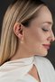 White Heart Zircon Stone Gold Color 15 mm Hoop Earrings - 4