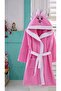Cute Rabbit Ears Children's Bathrobe in Renga Color - Absorbent Cotton Boucle Towel - 3