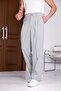 Men's Light Gray Baggy Fit Relaxed Cut Pleated Fabric Trousers - 3
