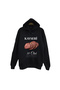 Kayseri 38 Erciyes Mountain Bacon City Printed Unisex 100% Cotton Black Hooded Sweatshirt
