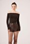 Madonna Collar Lace Macy Cashmere Blouse Coffee - 3