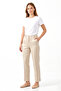 Women's Ankle Length Fabric Trousers 01 Cream - 2