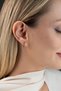 Zircon Stone Gold Color 15 mm Hoop Tamtur Earrings - 5