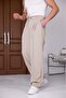 Men's Beige Baggy Fit Relaxed Fit Pleated Fabric Trousers - 4
