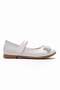 Non-Slip Stoned Bowknot Children's Shoes White Skin - 2