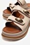 Women's Double Velcro Buckle Slippers Beige - 3