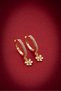 Zircon Stone Gold Color 15 mm Hoop Minimal Flower Earrings - 4