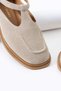 Vibe Women's Tape Detailed Genuine Leather Loafer Beige Suede - 5