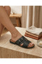 Buckle-Strapped Rubber Sole Daily Women's Slippers