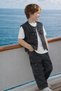Children's Denim Vest and Cargo Pants Set – Comfortable Fit Casual Sporty Stylish Combination Anthracite - 2