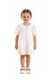 Floral Chiffon Short Sleeve Dress - White - 2