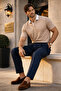 Arthur Regular Fit Nova Pike Fabric Polo Neck T-Shirt - Beige - 4