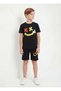 Round Neck T-Shirt and Capri Pants Emoji Print Detailed Boys' Summer Set - 4