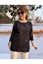 Linen Textured Cotton Blouse Black - 2