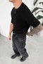 Black Piece Detail Knitwear Relaxed T-Shirt - 2