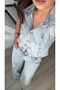 Light blue vest-pants denim suit - 3