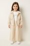2-7 Years Old Girl's Beige Corduroy Jacket and Trousers 3-Piece Set-6 Y