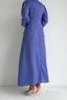 Side Gathered Dress with Elastic Sleeves - Lilac - 4