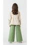4-8 Years Old Girls Floral Embroidered Blouse Green Denim Trousers Set-8 Y - 2