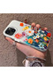 iPhone 13 Mini Compatible Silicone Edge Hard Back Anti-Fall Phone Case Flower Pattern - 2