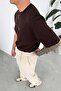 Brown Embroidery Detailed Relaxed T-Shirt - 2