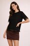 Black Lace Detailed Oversized T-Shirt Blouse – Stylish Women's Blouse with Open Back - 2