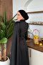 Tailored Satin Evening Dress Black - 4