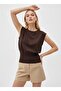 Women's Soft Textured Crew Neck Zero Sleeve Knitwear Blouse - 3