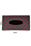 Premium PU Leather Tissue Box Holder with Magnetic Closure, Foldable Design – Model 6370 Black/Red - 8