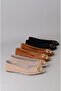 Seç 4051 Genuine Leather Buckled Women's Flat Shoes Mink Suede - 8