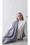 Patterned Silky Cotton Shawl Gray - 3