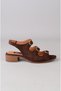 Seç 26108623y genuine leather heel women's sandal (heel height: 3 cm) coffee suede - 2